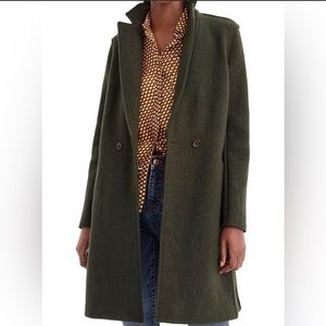 NWT J. Crew daphne boiled wool coat olive green size 2 100% wool